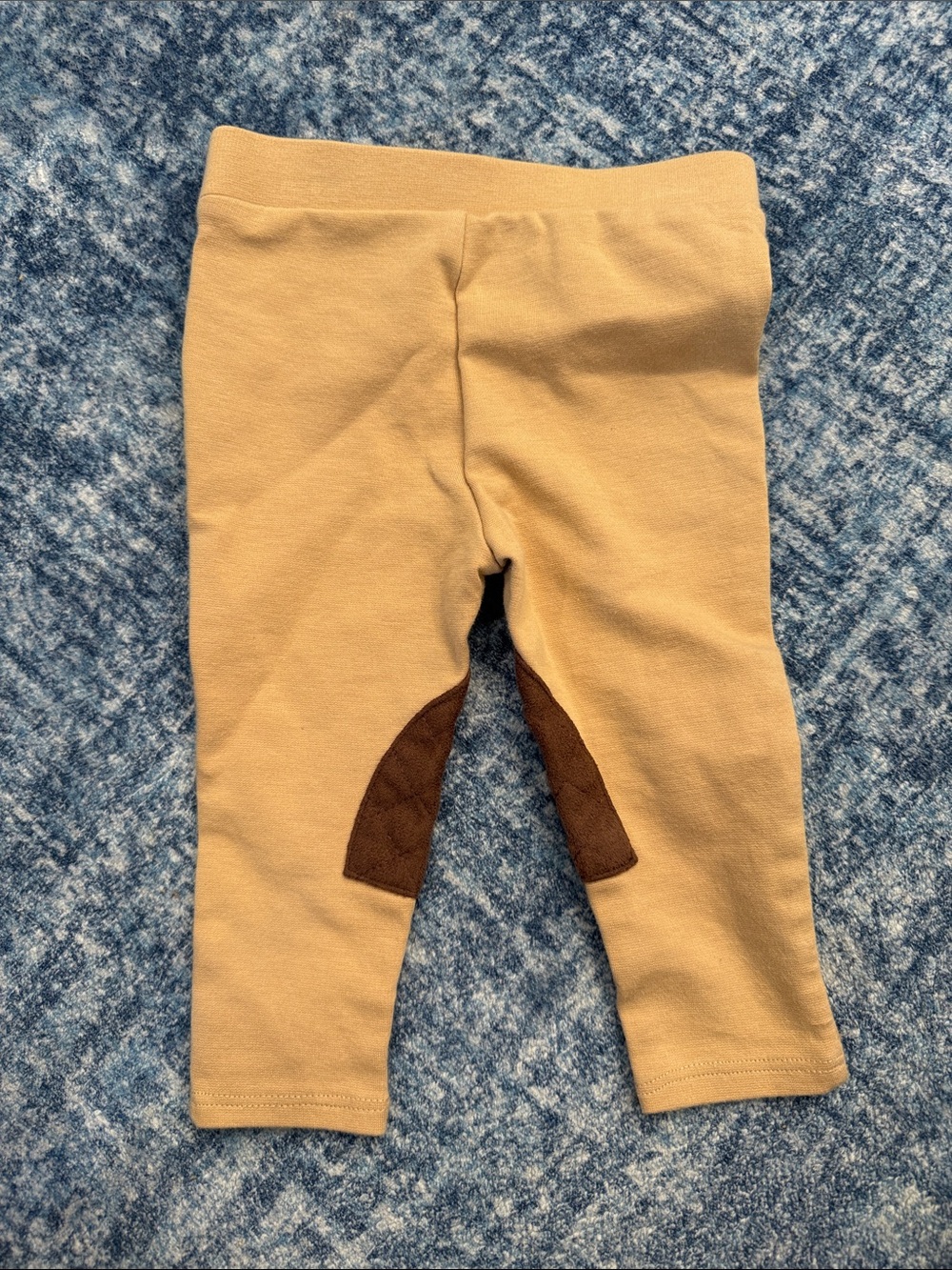 Janie and Jack Tan Leggings with Brown Knee Patches